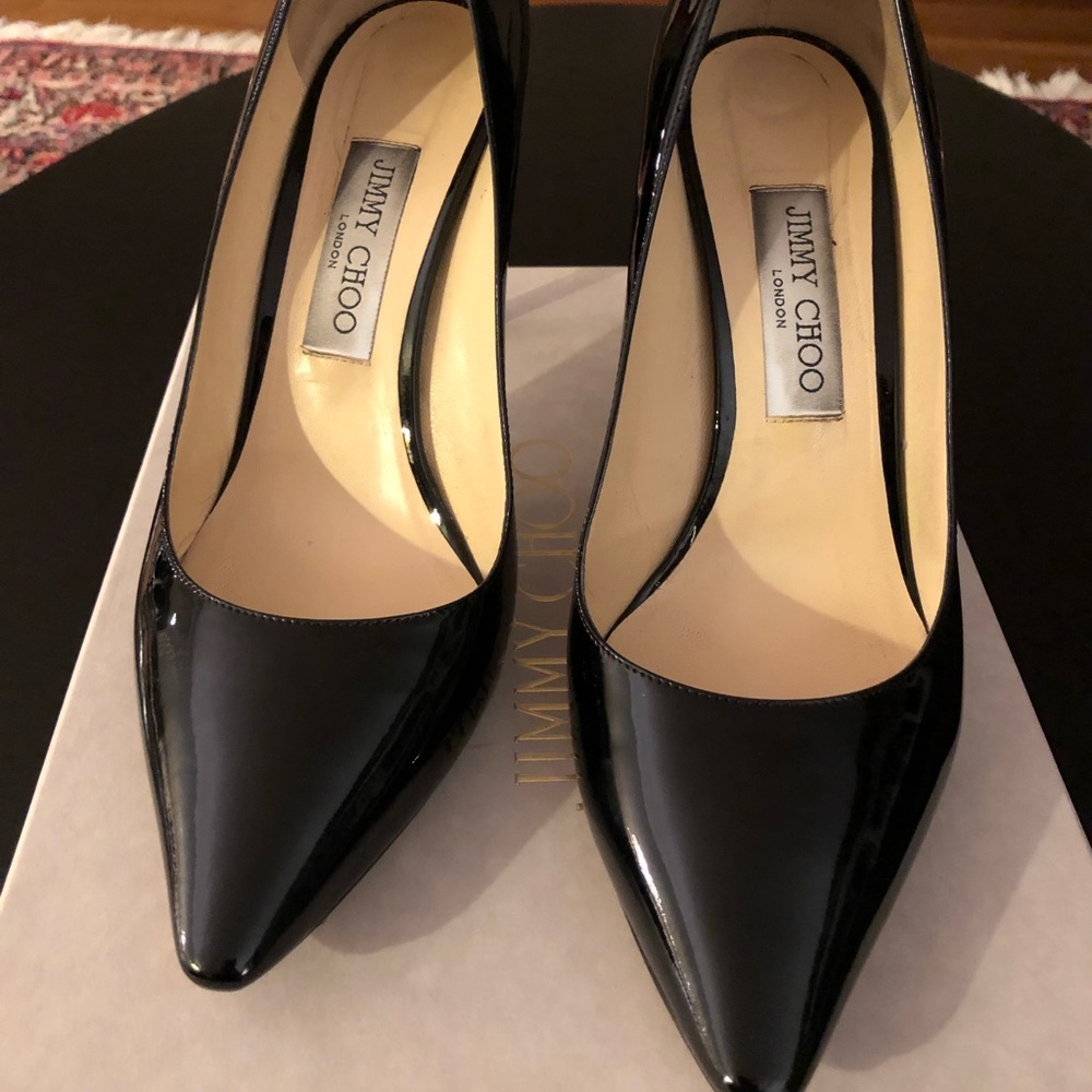 Jimmy Choo Romy 85 Black Patent Pump - Picture 5 of 7